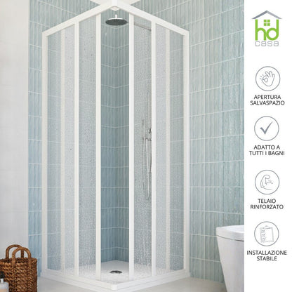 Cabina Doccia Camelia 70x100 in PVC Reversibile con Pannelli Acrilici da 2 mm Made in Italy