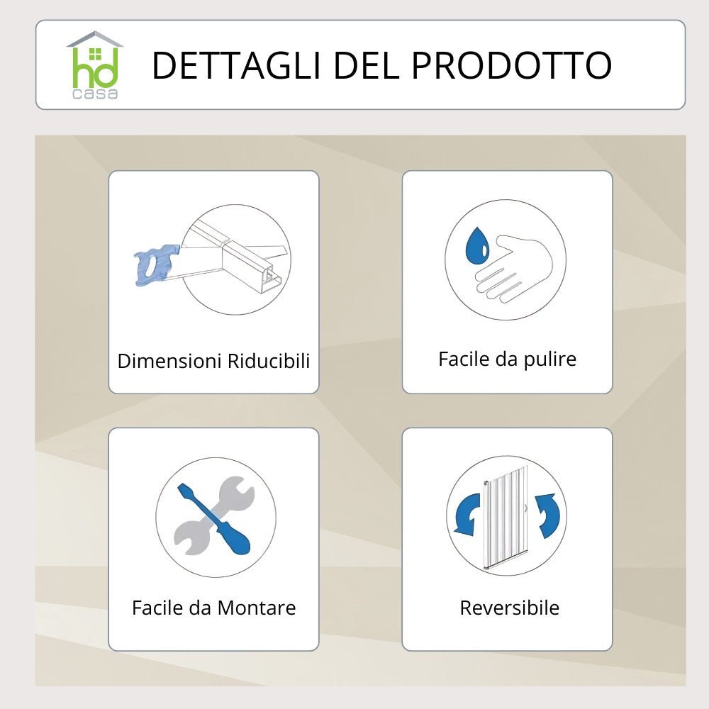 Cabina Doccia Camelia 80x120 in PVC Reversibile con Pannelli Acrilici da 2 mm Made in Italy