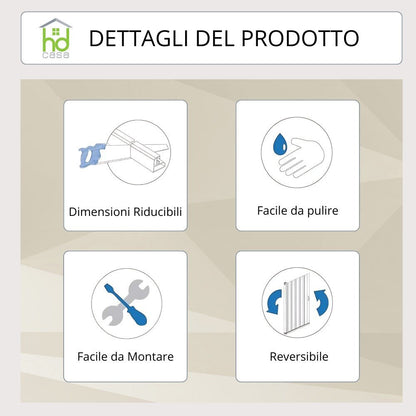 Cabina Doccia Camelia 80x120 in PVC Reversibile con Pannelli Acrilici da 2 mm Made in Italy