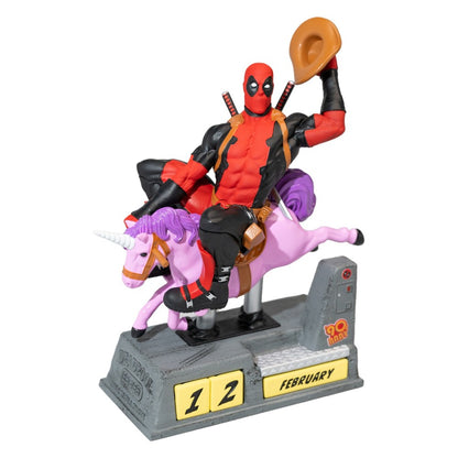 Ewiger Kalender - Marvel Deadpool (Pony) 3D Tischfigur Gadget Statue Schreibtischdekoration Fans: Geschenk Gadget 17 x 21 x 9,5 cm