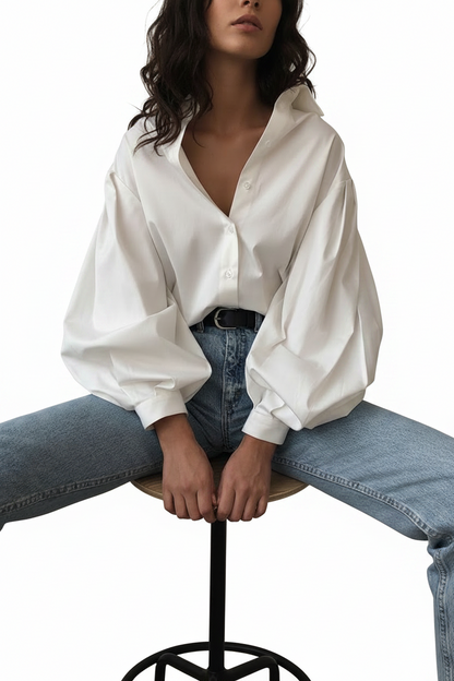Camicia Donna a Maniche Larghe Elegante Disponibile in 3 Colori