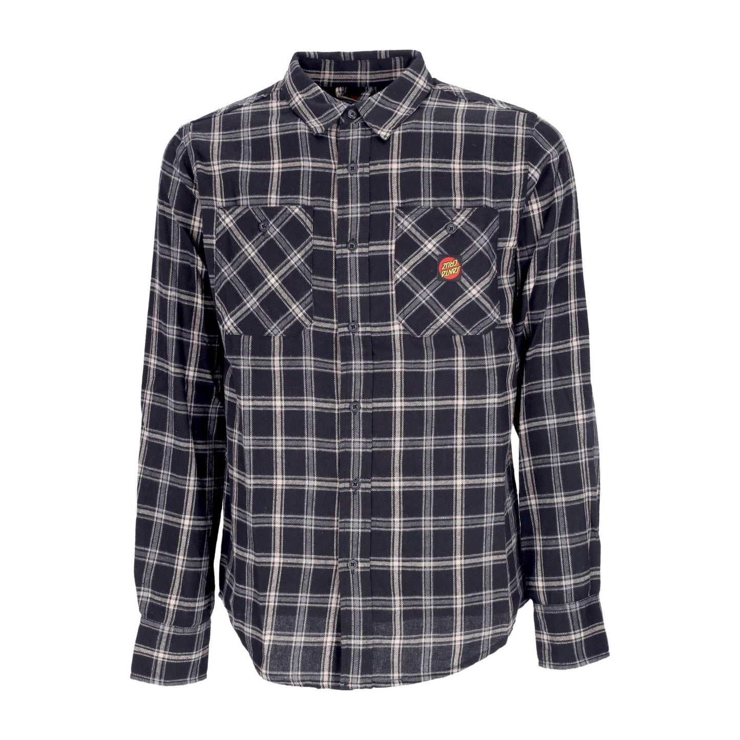 Santa Cruz Camicia Uomo Manica Lunga Nera a Quadri Apex - Black Check
