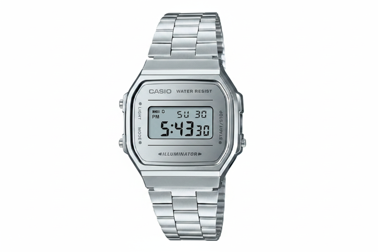 Casio A168WEM-7DF – Orologio Digitale Uomo in acciaio vintage con quadrante argento | LowEconomy
