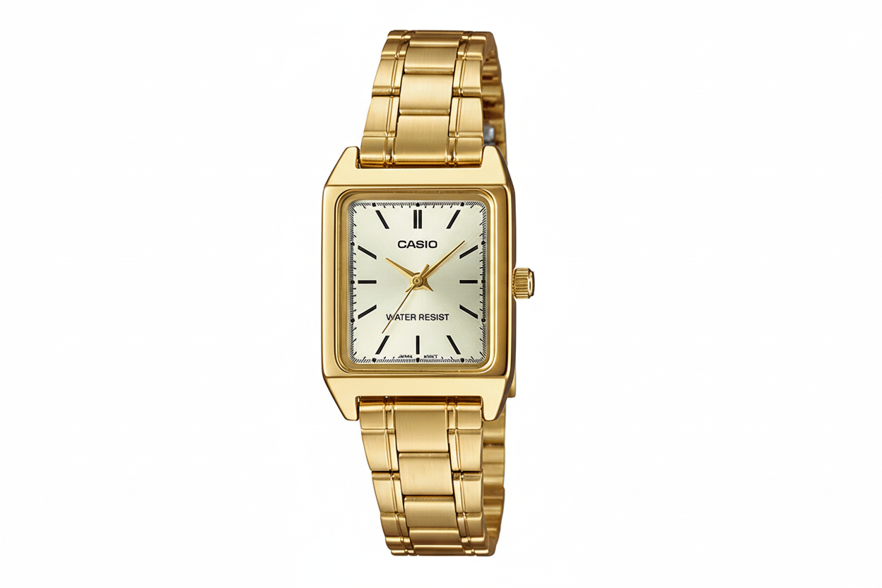Casio LTP-V007G-9E – Orologio Donna Quarzo, Cassa e Bracciale IP Oro, Vetro Minerale