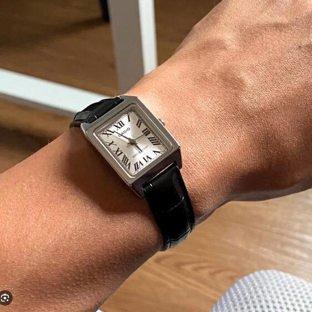 Casio watch for women LTP-V007L-7B1 black leather