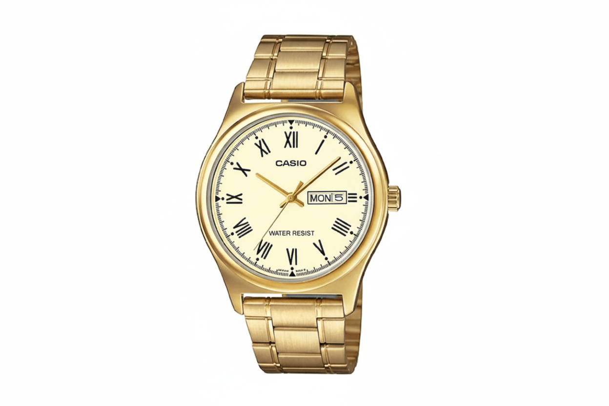 Casio MTP‑V006G‑9B – Orologio Uomo d'orato con Giorno e Data