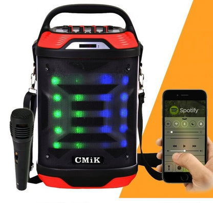 Tragbarer Karaoke-Lautsprecher mit Mikrofon Radio DJ Bluetooth SD MP3 USB