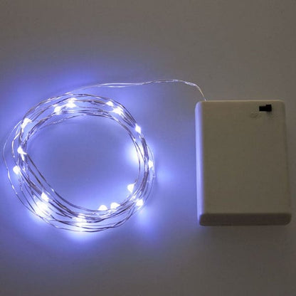 Catena luminosa microLED bianca a batteria 120 luci - 11,9 metri