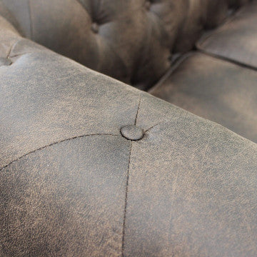 Chesterfield Sofa aus weißem oder braunem Vintage-Kunstleder, 2- oder 3-Sitzer
