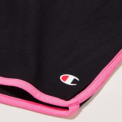 Champion Completo da bambina e ragazza Legacy Fun Club Thirt e Short 404678 KK001 NBK nero