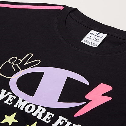 Champion Completo da bambina e ragazza Legacy Fun Club Thirt e Short 404678 KK001 NBK nero