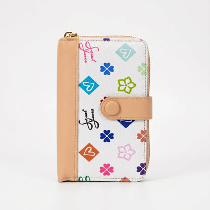 Sweet Years Portafoglio Compatto in Ecopelle con Stampa Monogram