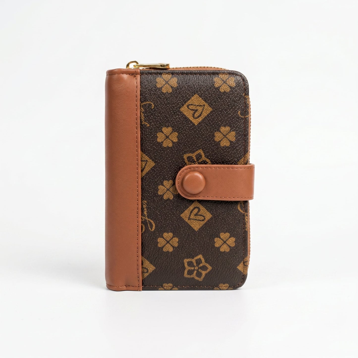 Sweet Years Portafoglio Compatto in Ecopelle con Stampa Monogram