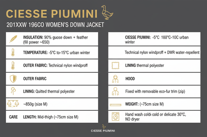 Ciesse Piumini piumino da donna con cappuccio e pelliccia 201XXW 196CO nero