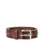 Cintura Bull Soapy Bruciato in Cuoio con Cabochon Turchesi