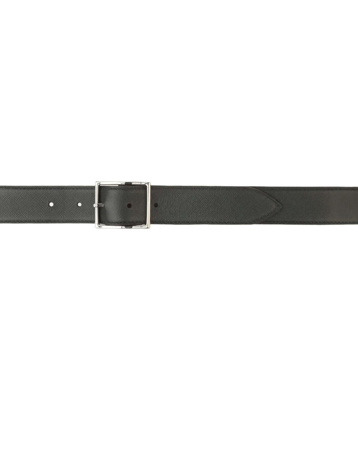 Double Biometric Belt Dollar+Saffiano - Ebony+Black