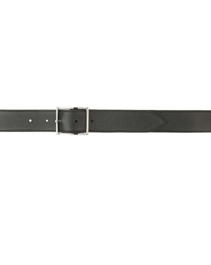 Double Biometric Belt Dollar+Saffiano - Ebony+Black
