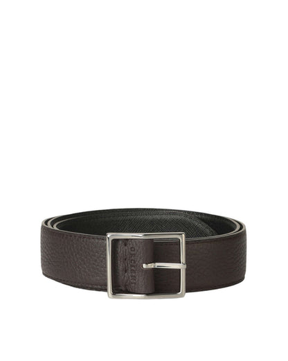 Double Biometric Belt Dollar+Saffiano - Ebony+Black