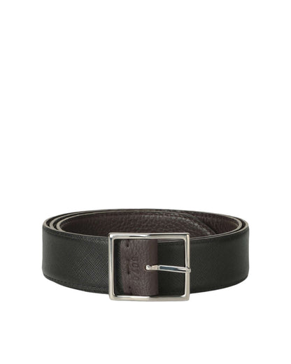 Double Biometric Belt Dollar+Saffiano - Ebony+Black