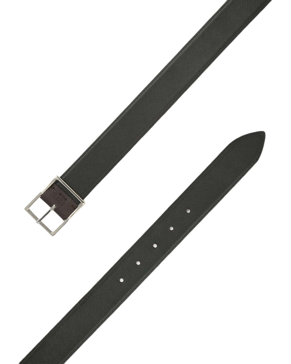 Double Biometric Belt Dollar+Saffiano - Ebony+Black