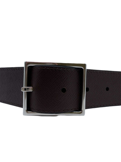 Double Biometric Dollar+Saffiano Belt - Navy+Dark Brown