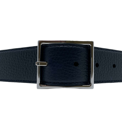 Double Biometric Dollar+Saffiano Belt - Navy+Dark Brown