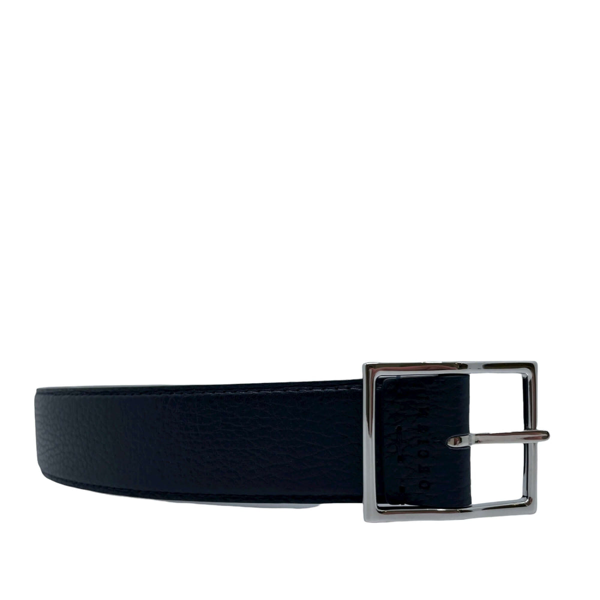 Double Biometric Dollar+Saffiano Belt - Navy+Dark Brown