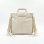 Coconuda Tote Bag with Fringes, Structured Handle and Removable Shoulder Strap
