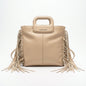 Coconuda Tote Bag with Fringes, Structured Handle and Removable Shoulder Strap