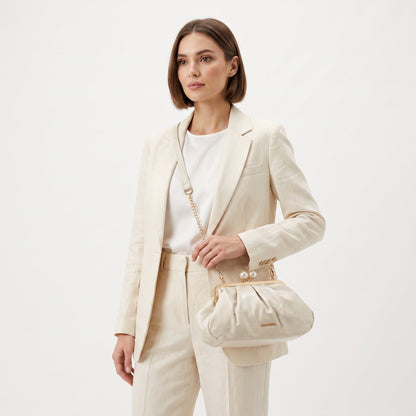 Coconuda Pochette in Ecopelle Marrone con Chiusura a Scatto e Tracolla