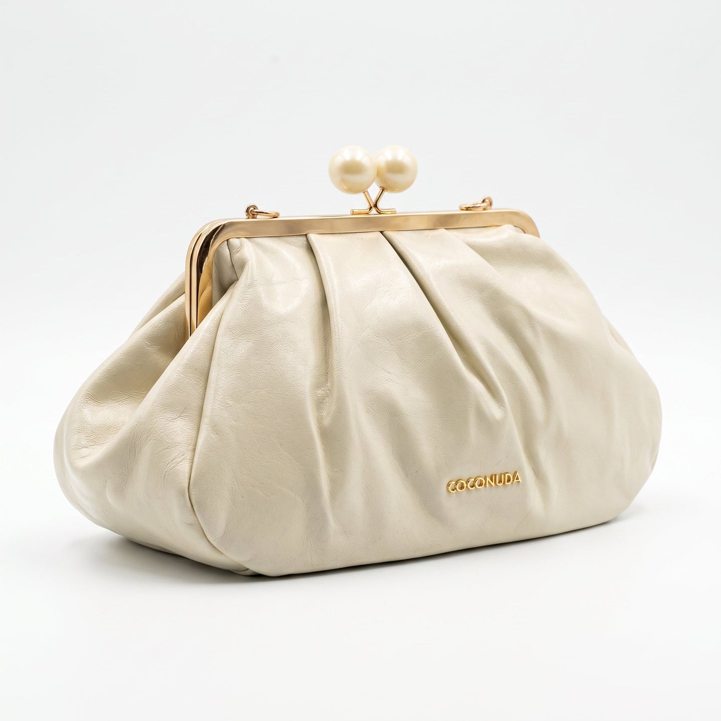 Coconuda Pochette in Ecopelle Marrone con Chiusura a Scatto e Tracolla