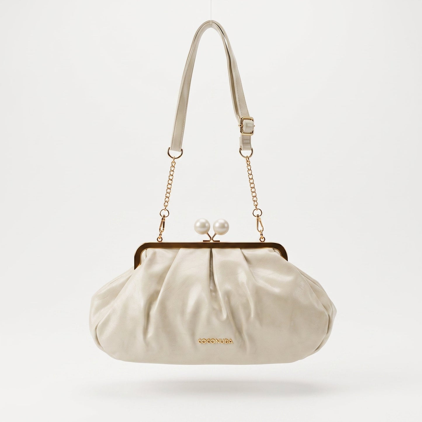 Coconuda Pochette in Ecopelle Marrone con Chiusura a Scatto e Tracolla