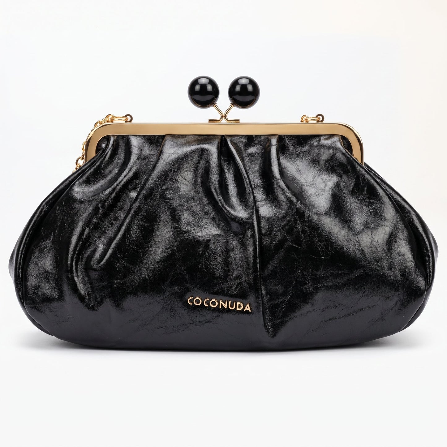 Coconuda Pochette in Ecopelle Marrone con Chiusura a Scatto e Tracolla