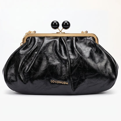 Coconuda Pochette in Ecopelle Marrone con Chiusura a Scatto e Tracolla