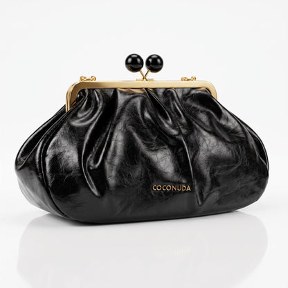Coconuda Pochette in Ecopelle Marrone con Chiusura a Scatto e Tracolla