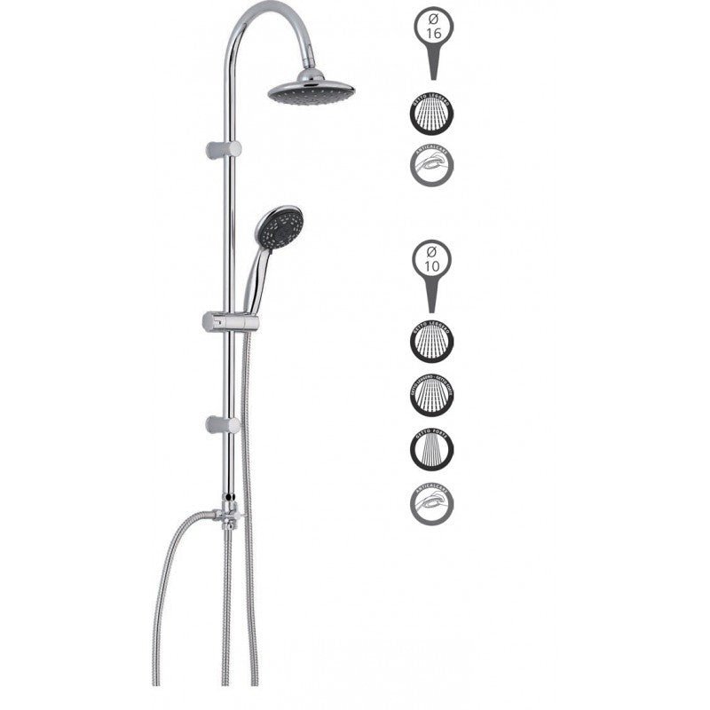 Colonna doccia  in acciaio inox  cromato con doccetta  ALPHA metaform