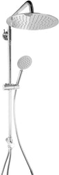 POSEIDON chrome shower column with 25 cm round shower head and 10 cm round hand shower