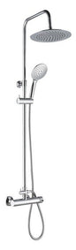CASSIOPEA adjustable metal shower column with brass mixer and 3-jet hand shower