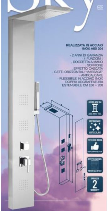 Colonna doccia SKY  in acciaio inox 4 funzioni