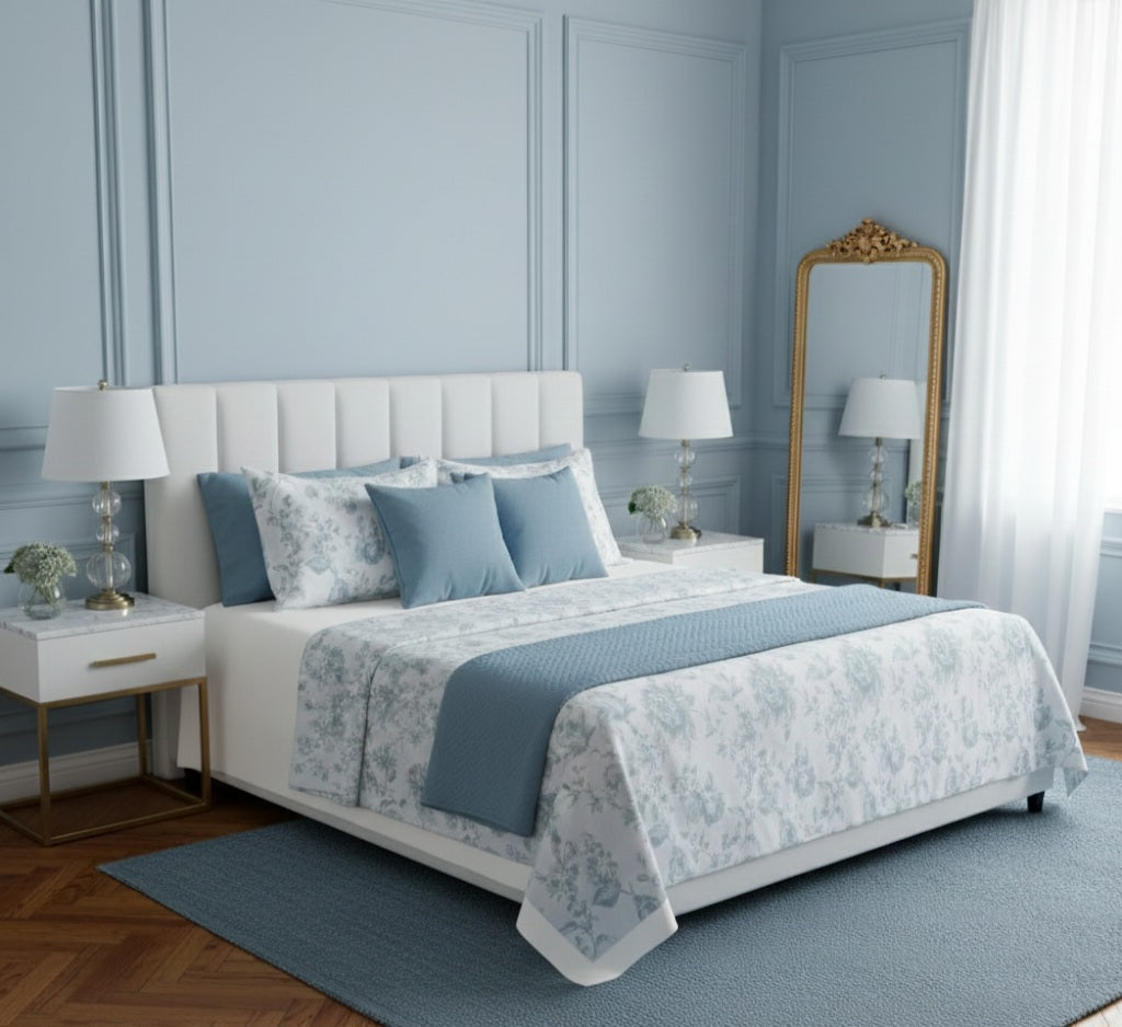 Completo Letto Matrimoniale Parigi Stampa Floreale