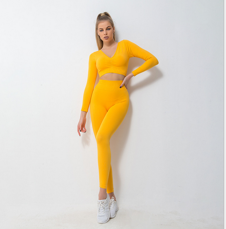 Women's Two-Piece Yoga Set - Long-Sleeved Top and Pants | LowEconomy