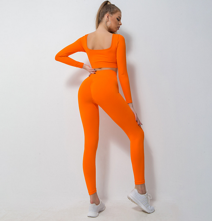 Women's Two-Piece Yoga Set - Long-Sleeved Top and Pants | LowEconomy