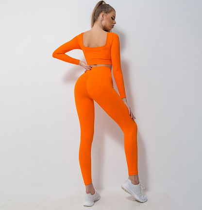 Women's Two-Piece Yoga Set - Long-Sleeved Top and Pants | LowEconomy