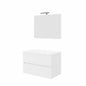 2-drawer bathroom cabinet with ceramic basin and mirror with LED lamp