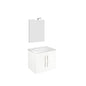 Bathroom composition 61cm, ceramic washbasin, cabinet and mirror with lamp model Corallo 4052