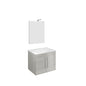 Wall-mounted Bathroom Vanity Unit 61cm Grey Oak - 2 Doors + LED Model Corallo 4452