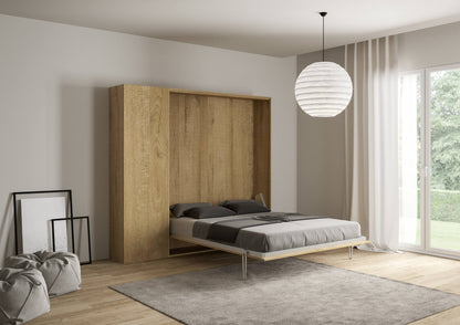 Letto matrimoniale a scomparsa 160 verticale Kentaro con colonna e pensili
