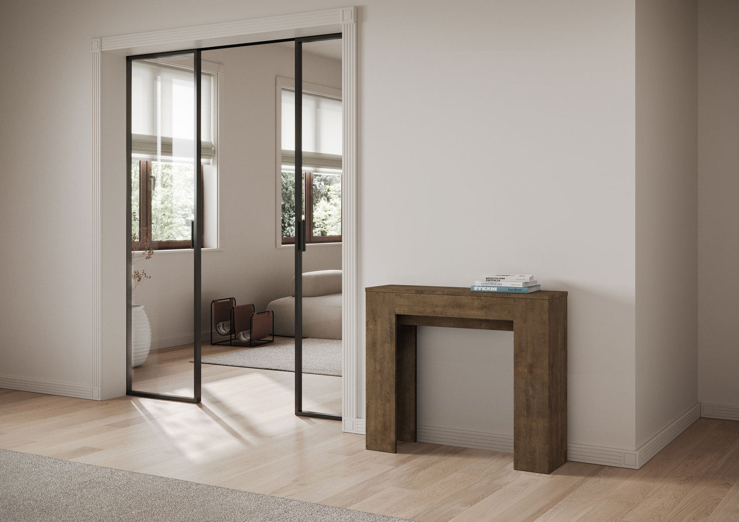 Elegante Ausziehkonsole Slick 90x25/181 cm