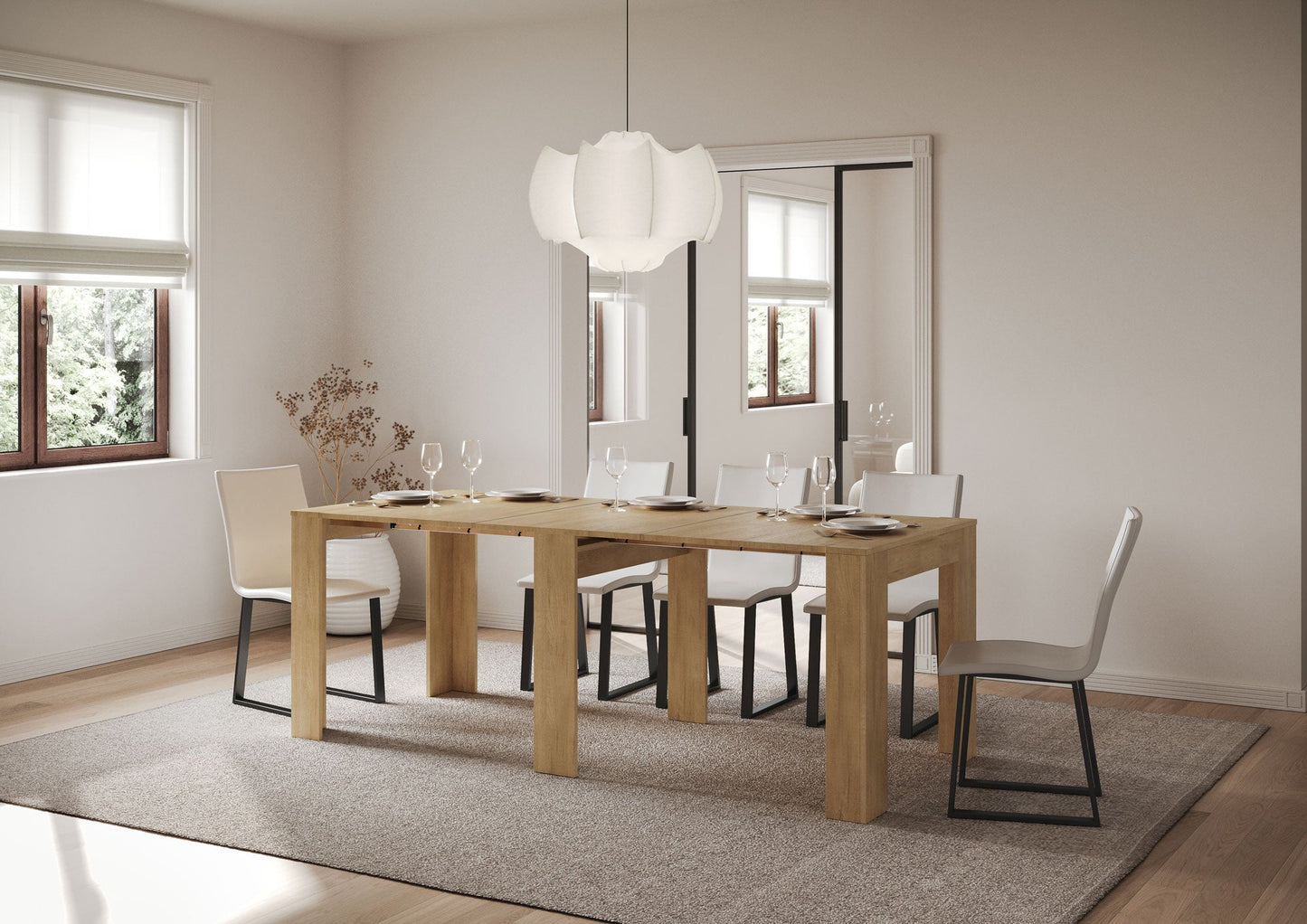 Elegante Ausziehkonsole Slick 90x25/181 cm