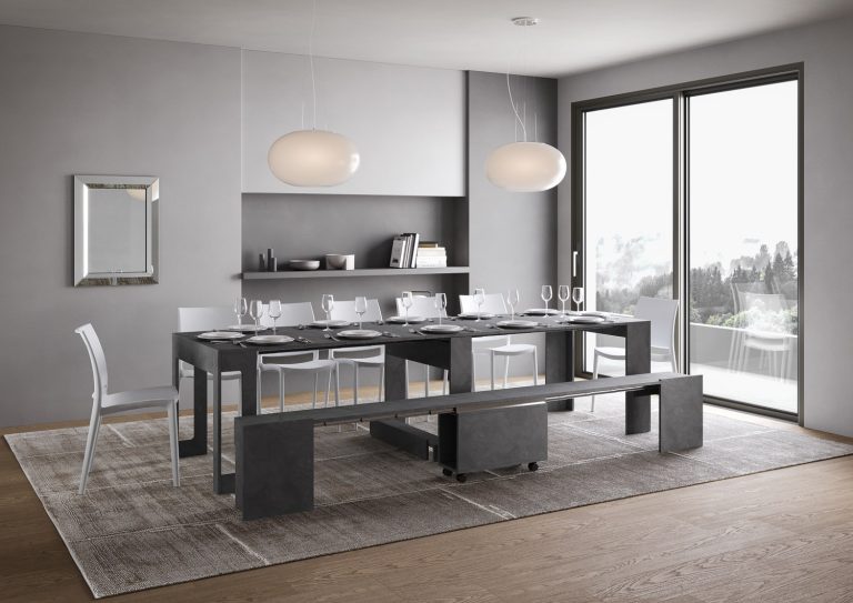 Evolve Extendable Console Table with Integrated Bench